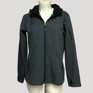 Avia Charcoal Fleece Lined Fitted Light Zip Up Jacket Size Med